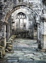 Old ruined medieval church in heptonstall