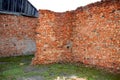 Old ruined red brick wall, abandoned building Royalty Free Stock Photo