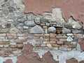 old ruined red brick wall Royalty Free Stock Photo