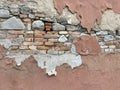 old ruined red brick wall Royalty Free Stock Photo