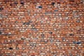 Old ruined red brick wall, background or texture Royalty Free Stock Photo