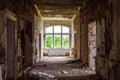 The old and ruined room of a building, lost places