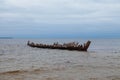 The old ruined ship in Baltic sea