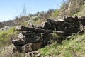 Old ruined stone wall closeup Royalty Free Stock Photo