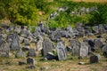 Old tombstones at the ancient Jewish cemetery in Vadul liu Rascov in Moldova