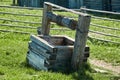 Old ruined village well made of wood Royalty Free Stock Photo