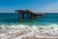 Old ruinous pier on a Black Sea shore Royalty Free Stock Photo