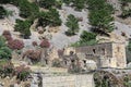 Old ruins of Agia Roumeli village, hiking through the Samaria Go Royalty Free Stock Photo