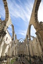 Old ruins of Convento do Carmo Carmo Convent in Lisbon