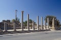 Old ruins of Greek colonnade in Side, Turkey