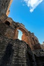 Old ruins at greek theater in catania sicily Royalty Free Stock Photo