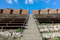 Old ruins at greek theater in catania sicily Royalty Free Stock Photo
