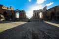 Old ruins at greek theater in catania sicily Royalty Free Stock Photo