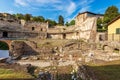 Old Ruins of Roman Theater in Brescia Downtown - Lombardy Italy Royalty Free Stock Photo