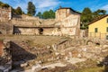 Old Ruins of Roman Theater in Brescia Downtown - Lombardy Italy Royalty Free Stock Photo