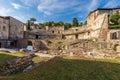 Old Ruins of Roman Theater in Brescia Downtown - Lombardy Italy Royalty Free Stock Photo