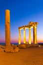 Old ruins in Side, Turkey at sunset Royalty Free Stock Photo