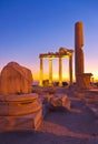 Old ruins in Side, Turkey at sunset Royalty Free Stock Photo