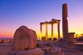 Old ruins in Side, Turkey at sunset Royalty Free Stock Photo