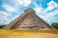 Old ruins of Temple of Kukulkan great pyramid in Chichen Itza