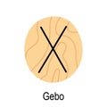 Old rune Gebo, ancient Scandinavian alphabet vector illustration