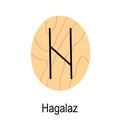 Old rune Hagalaz, ancient Scandinavian alphabet vector illustration