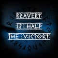 Runic grunge viking text slogan