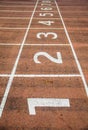 Old running track with nuber Royalty Free Stock Photo