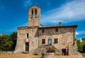 Old rural church in the small town in Tuscany Royalty Free Stock Photo