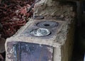 Old rural courtyard clay stove, summer kitchen