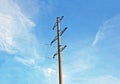 Old rural electric lines pylon