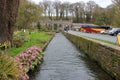 Old rural english tourist village with stream Royalty Free Stock Photo