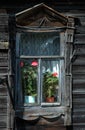 Old rural house window details Royalty Free Stock Photo