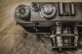 Old Russian analog film cameras with manual controls