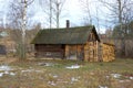 Old Russian bath. horizontal photo. Royalty Free Stock Photo