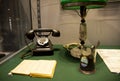 Old ,vintage, Russian black telephone.