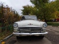 Old russian car GAZ-21 Volga, Soviet Union vintage car. Close-up view of the famous retro transport