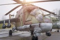 Old russian combat helicopter