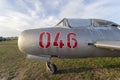 Old russian fighter jet in a military museum Royalty Free Stock Photo