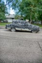 Old Russian Lada car under car cover