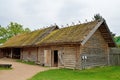 Old Russian log hut in Pushkin Mikhailovskoe Royalty Free Stock Photo