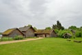 Old Russian log hut in Pushkin Mikhailovskoe Royalty Free Stock Photo