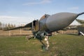 Old russian Mig-23 fighter jet in a military museum Royalty Free Stock Photo