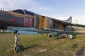 Old russian Mig-23 fighter jet in a military museum Royalty Free Stock Photo