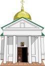 Old Russian orthodox temple. Vector. Royalty Free Stock Photo