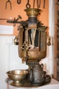 Old russian samovar with internal contents Royalty Free Stock Photo