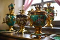 Old Russian samovar stands at the window Royalty Free Stock Photo