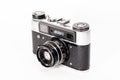 Sharp realistic picture of old Russian soviet 35mm film rangefinder camera Royalty Free Stock Photo