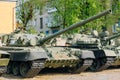 The old russian Soviet tanks Royalty Free Stock Photo