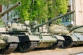 The old russian Soviet tanks Royalty Free Stock Photo